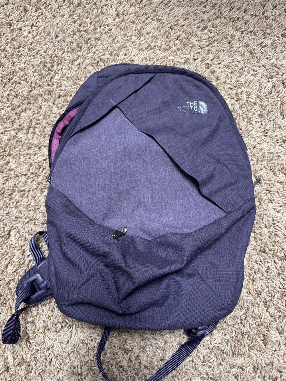 The North Face Purple Backpack with Pink Accent